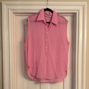Zara Pink Sleeveless Button-Down Blouse